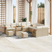 Set Divano da Giardino con cuscino 13 pcs Beige e Crema