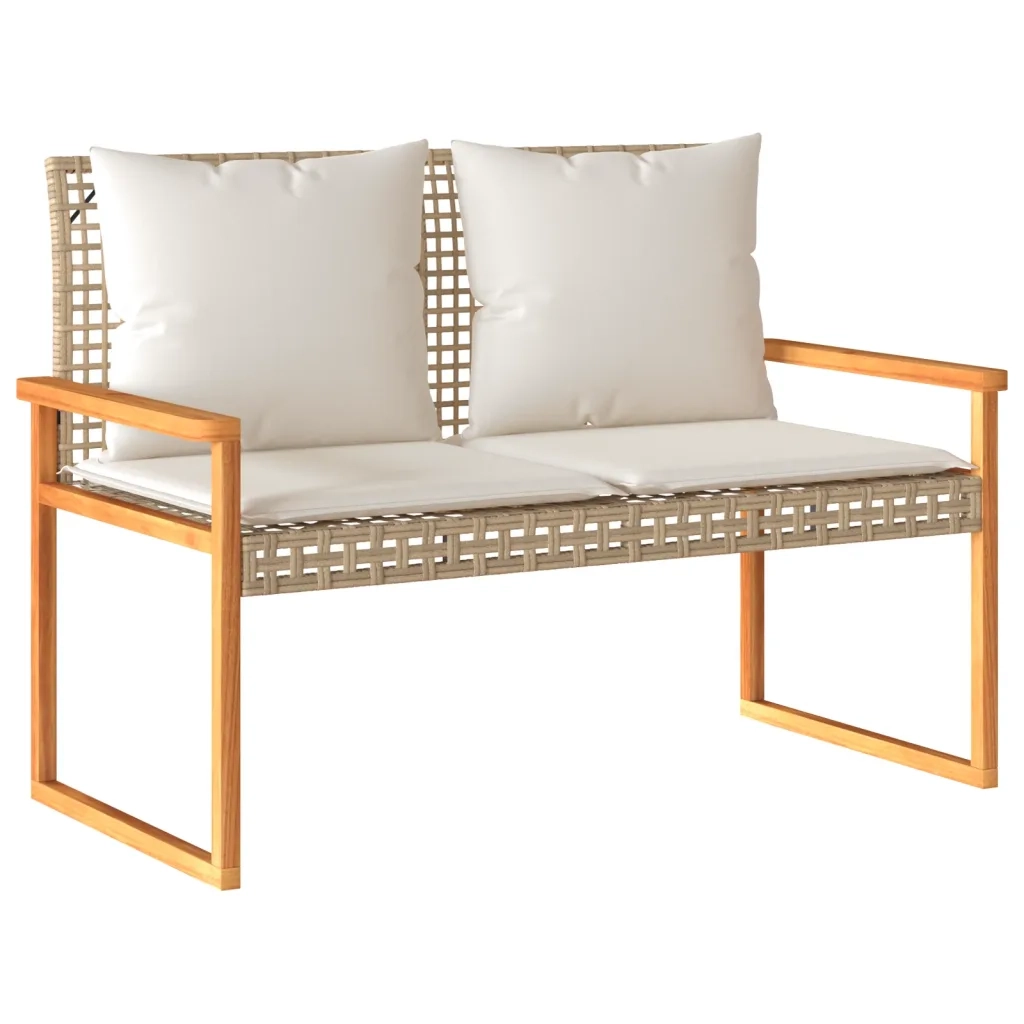 Set Salotto da Giardino 4 pz con Cuscini Beige Misto Polyrattan 365859
