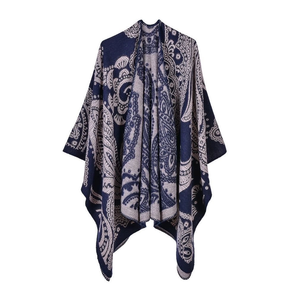 Elegante sciarpa in cashmere da donna per autunno e inverno, scialle e mantello spessi e caldi.
