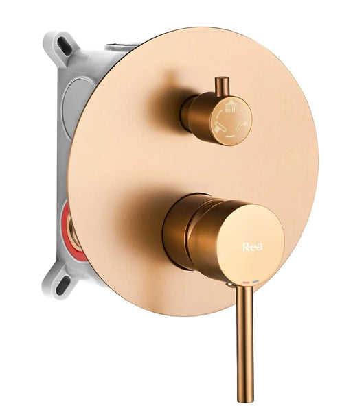 Set Da Vasca-doccia Da Incasso Rea Lungo Copper Brush + Box