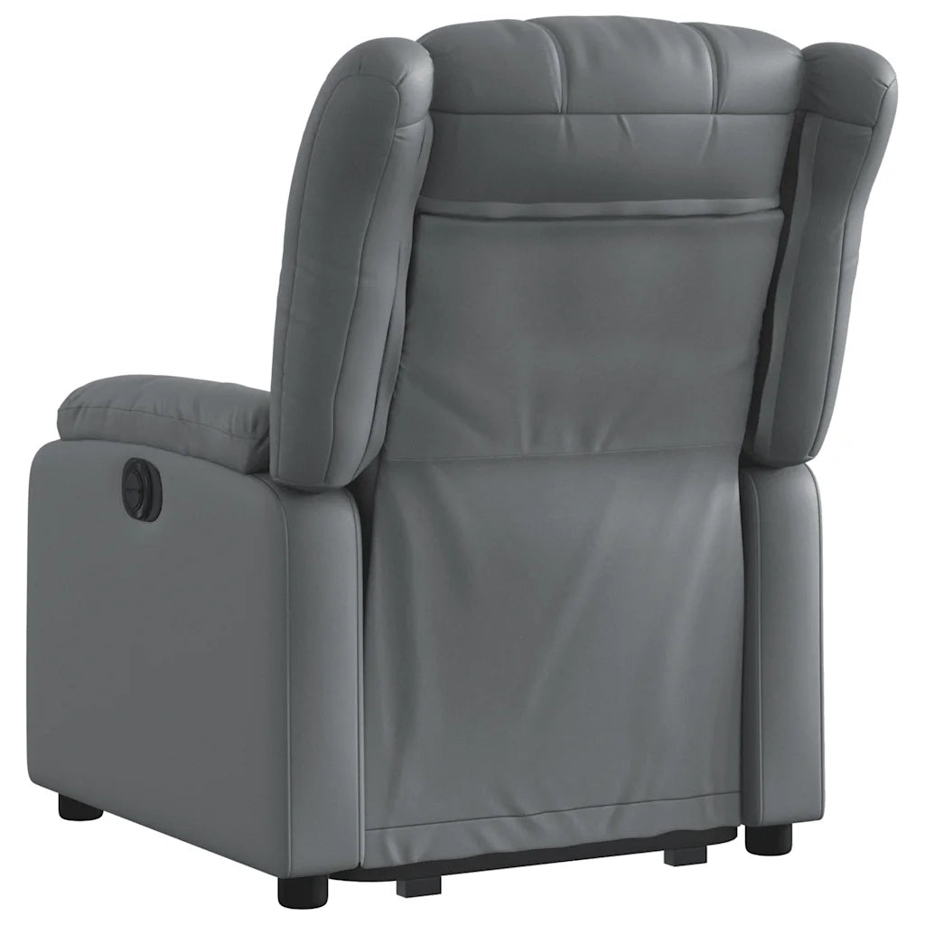 Poltrona Alzapersona Reclinabile Grigio in Similpelle 3205281