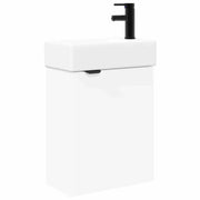 Mobile Bagno | Armadio da bagno con rubinetto Bianco 45,5 x 22,5 x 84 cm