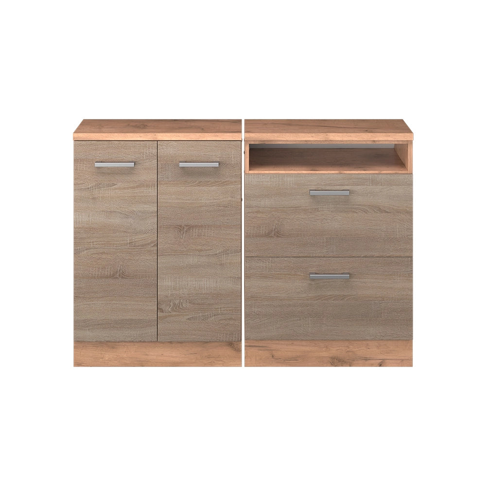 Set di mobili sottotetto Rion Sonoma/Rovere dorato 120 cm Set di 2 carcasse armadio profondità 60 cm Vicco
