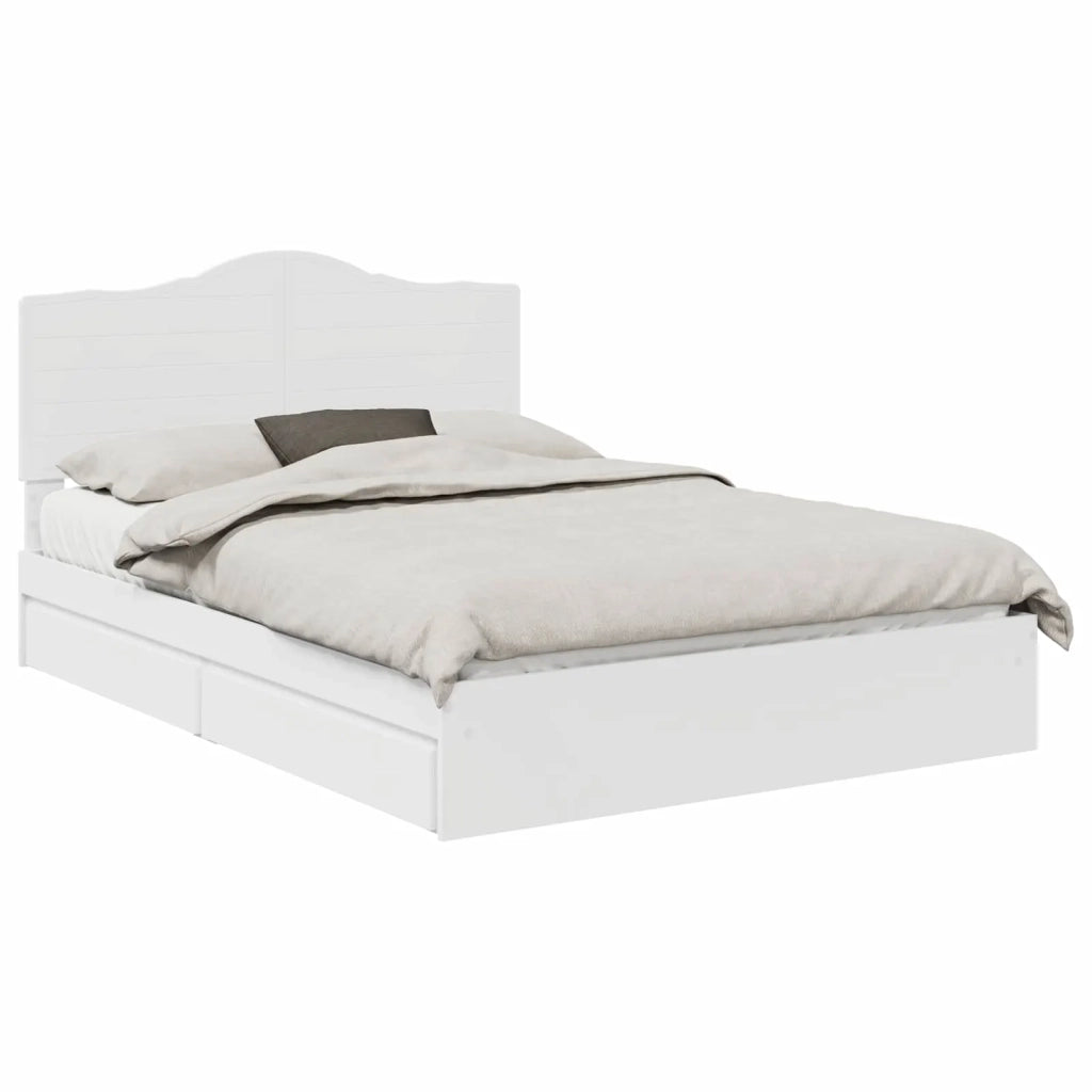 Letto con Contenitore Bianco 140 x 200 cm Legno multistrato