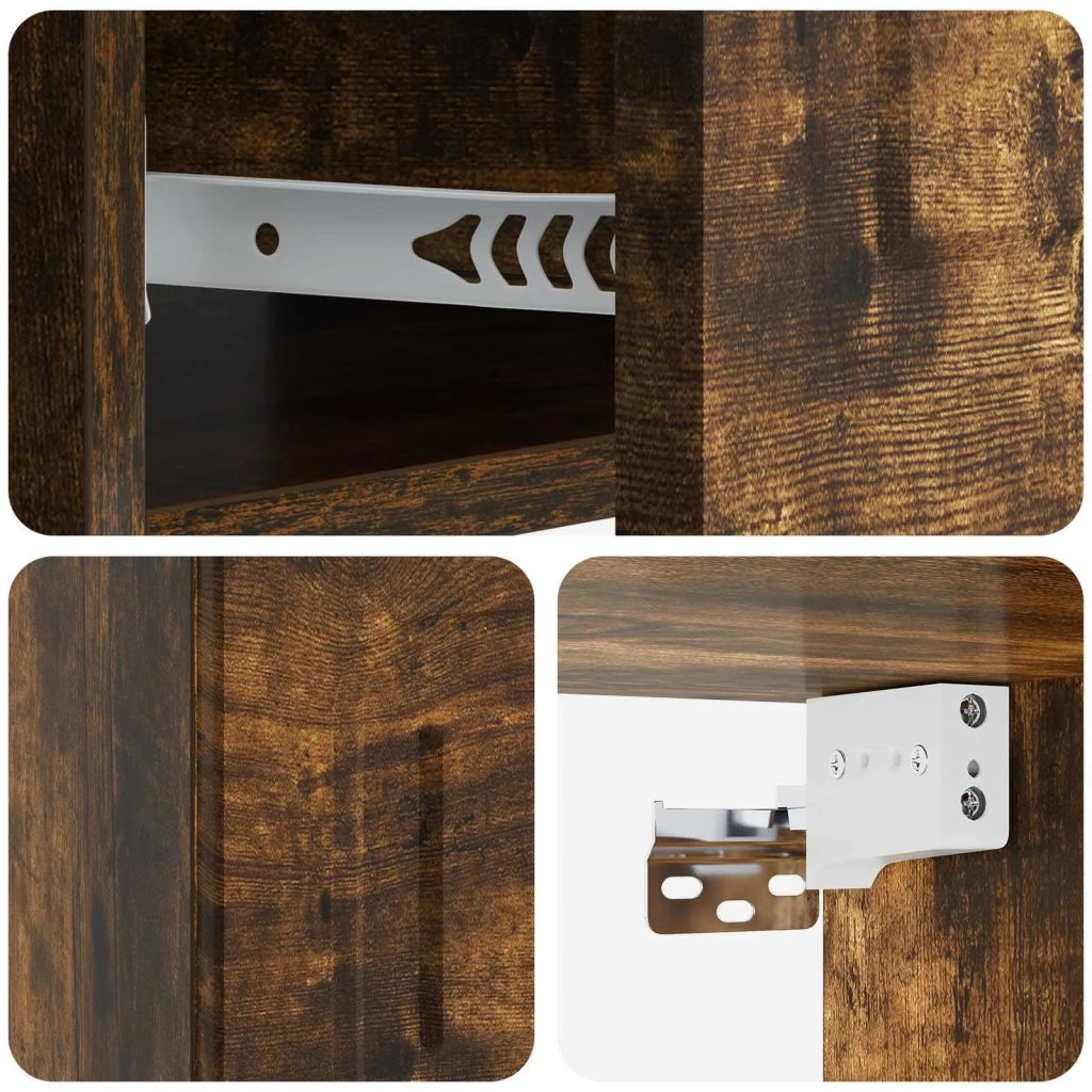 Mobiletto da notte a muro 2 pcs Rovere Fumo 49 x 34,5 x 20 cm 899306