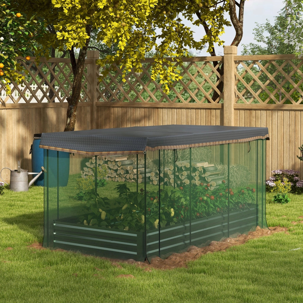 Letto da Giardino con Rete e Protezione Solare ¨C Zephmum ¨C Grigio/Verde/Nero 230x110x110