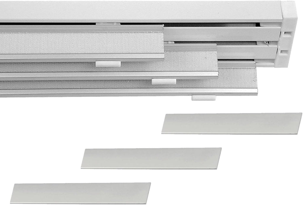 Bastone per Tende A Pannello Comando a Corda Apertura a sinistra, Binario a 3 vie con portapannelli da 70 CM, Attacco Soffitto Lunghezza 200 CM