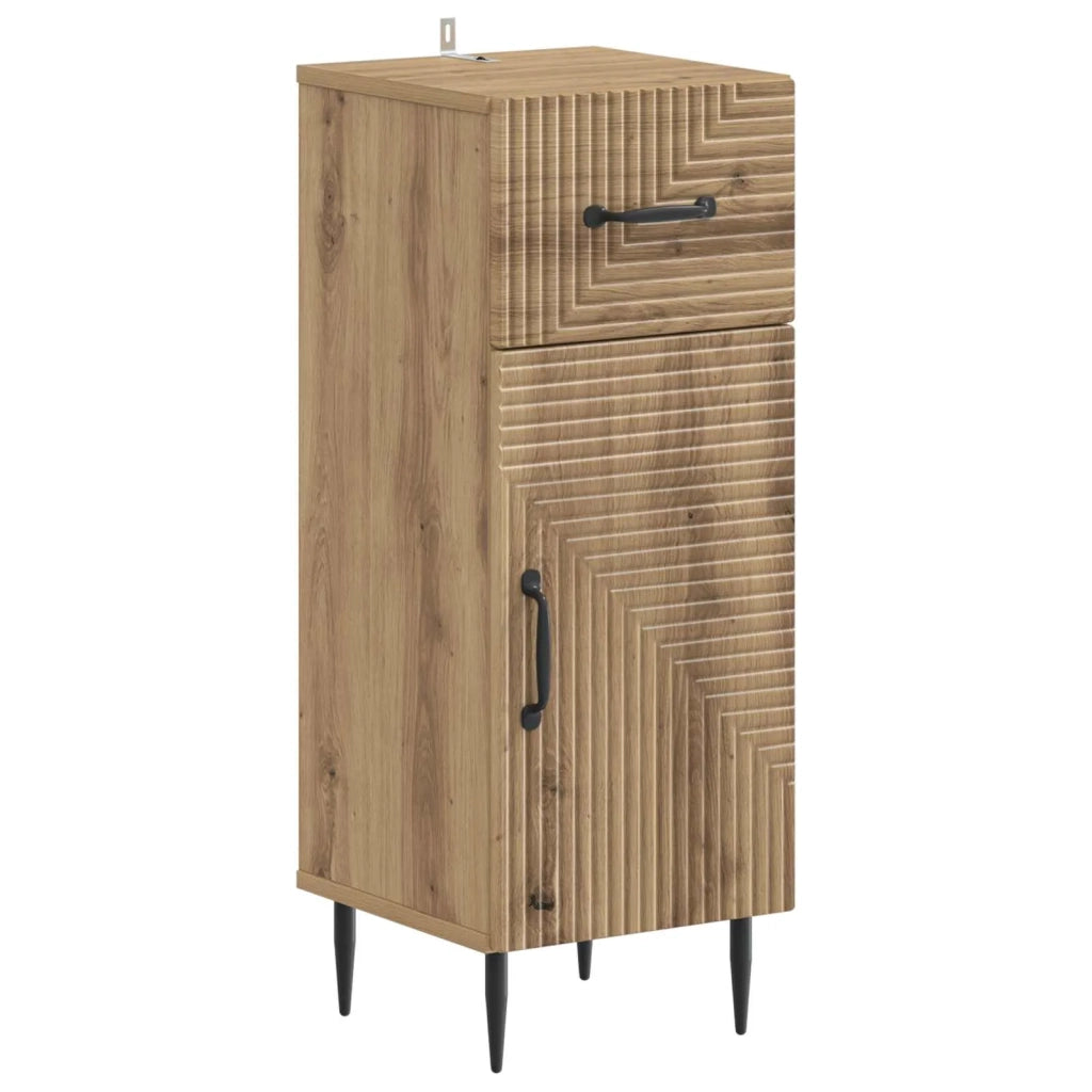 Mobiletto da Bagno HAARLEM Rovere Artigianale 30 x 31 x 80 cm 896834