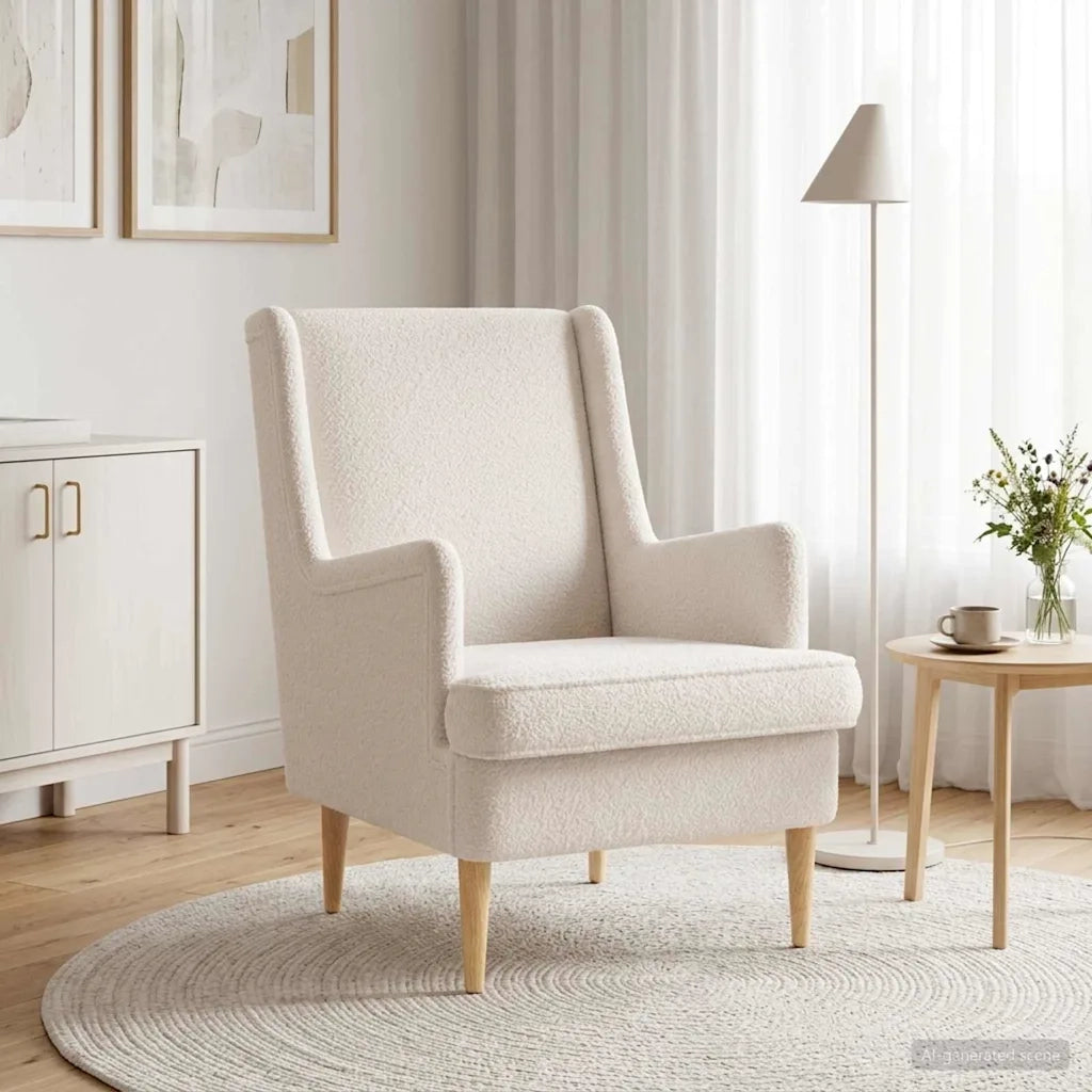 Poltrona-Poltroncina-Divano Sedia Crema Boucl¨¦ 645979