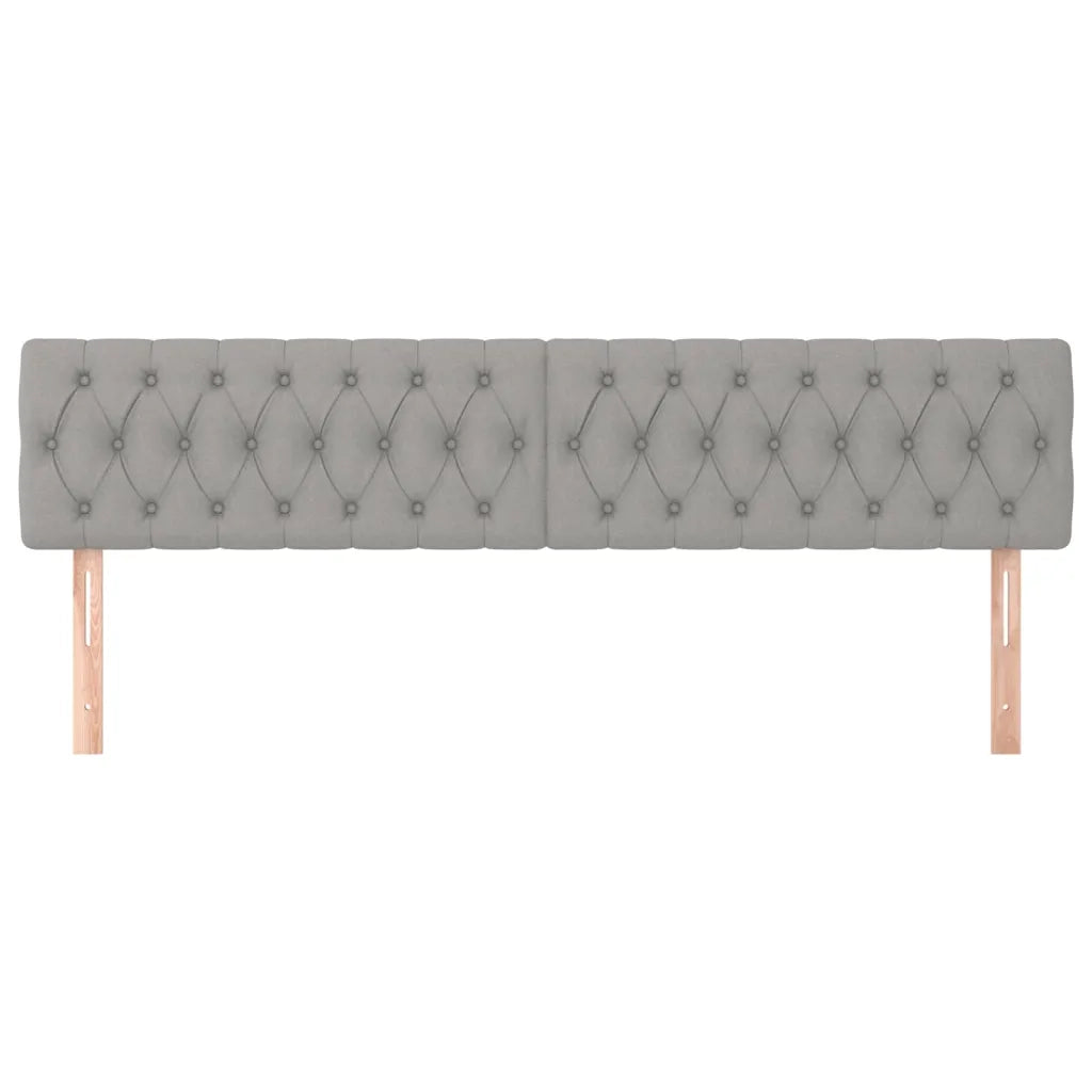 Testiera 2 pz Grigio Chiaro 90x7x78/88 cm in Tessuto