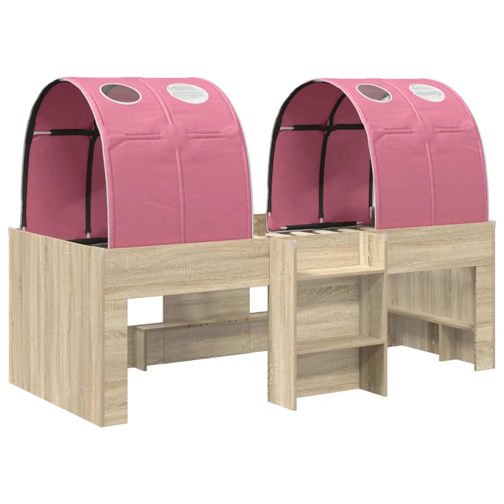 Letto con Tunnel 3 pz Rovere Sonoma e Rosa Legno ingegnerizzato 3423566