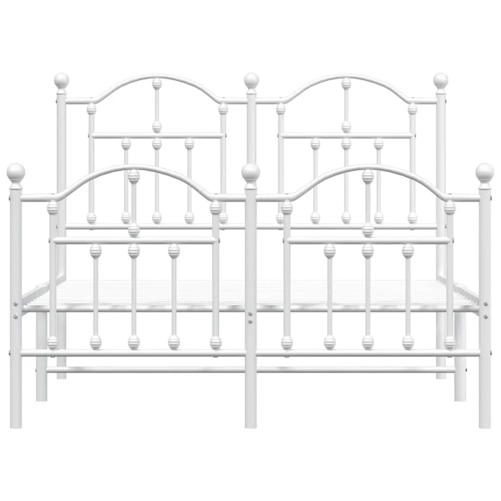 Giroletto con Testiera e Pediera Metallo Bianco 120x190 cm