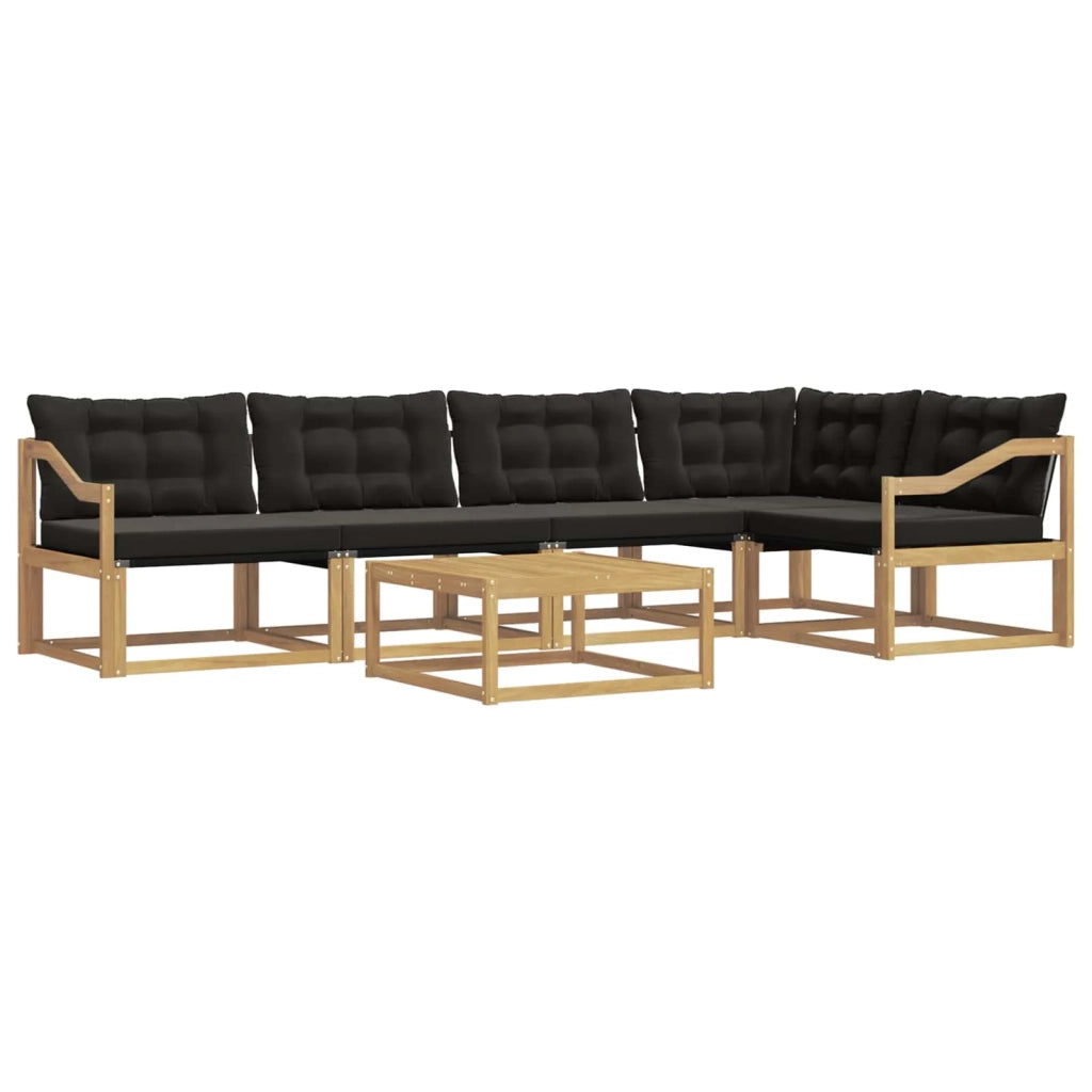 Set di divani da esterno 6 pz Bianco e Nero 3388718