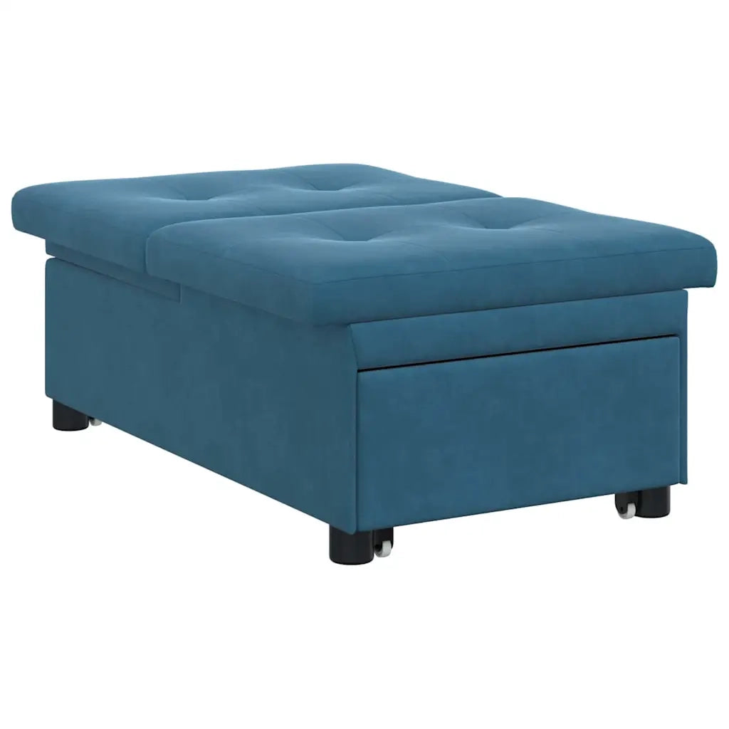 Divano letto | Sof¨¤ letto | Letto singolo Blu 194 x 67 x 82 cm Velluto