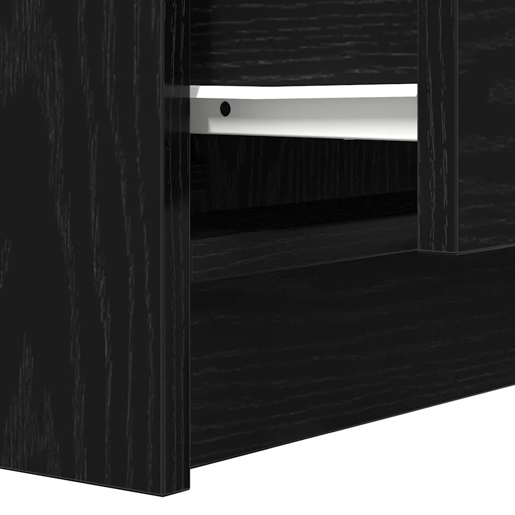vidaXL Comodino con 2 Cassetti Nero 38x34x80 cm