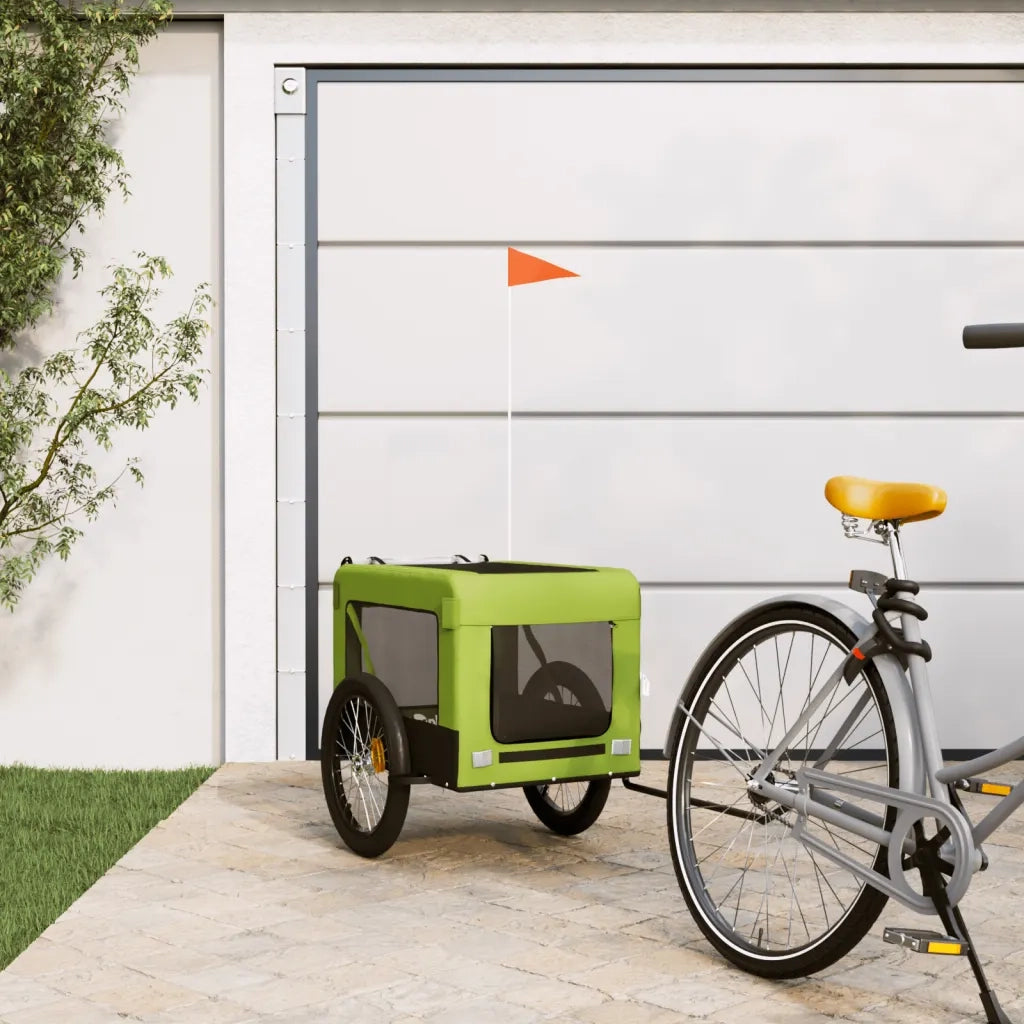 Rimorchio da Bici per Animali Verde e Nero Oxford e Ferro CFW8742275