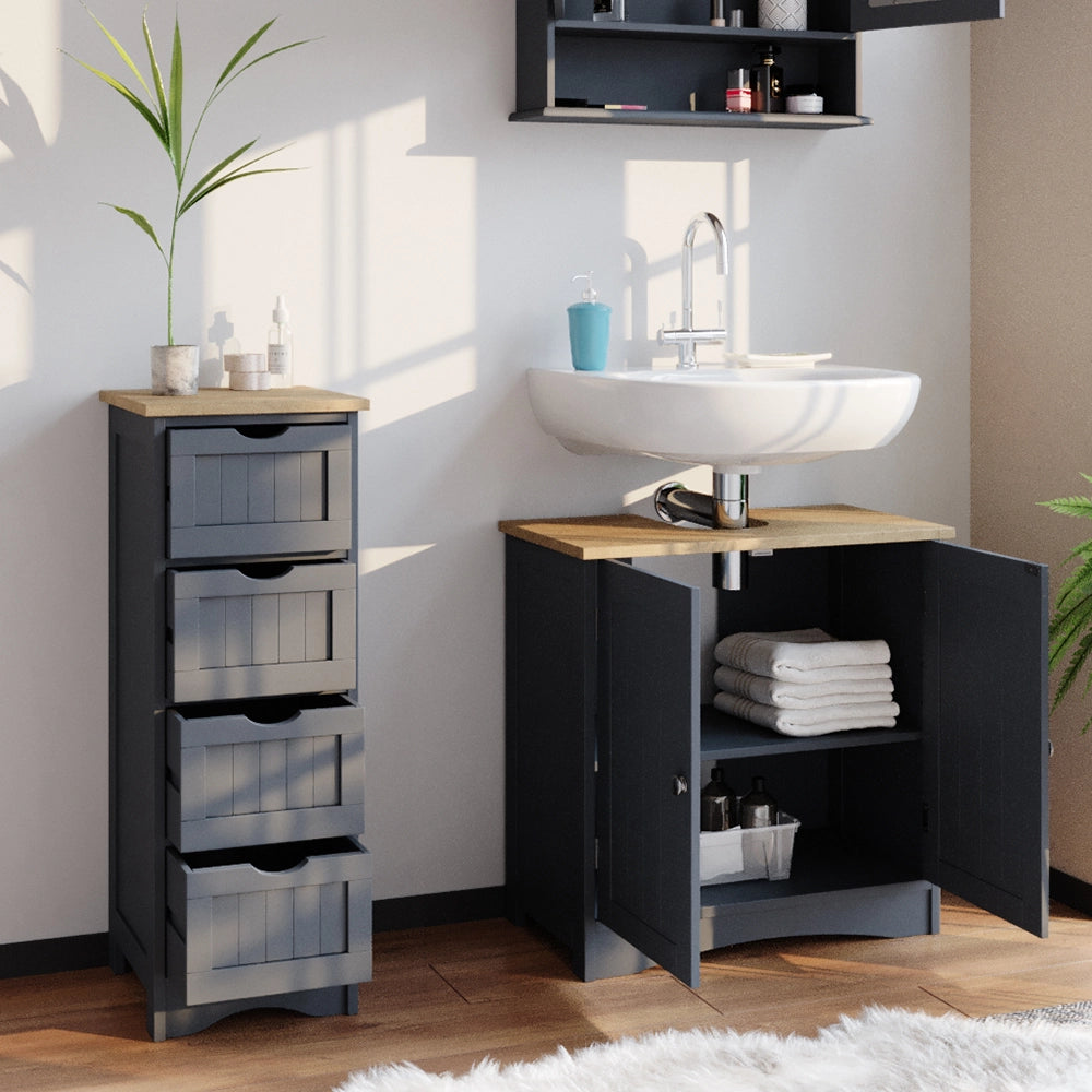 Vicco Cassettiera da bagno Grigio 30 x 81 cm