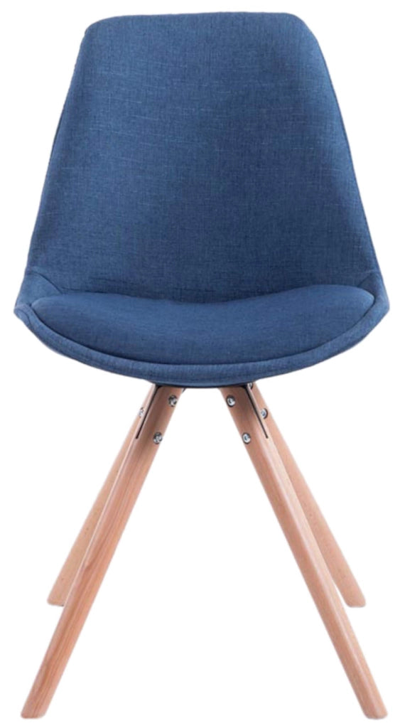 Set di 4 sedie per visitatori Toulouse Fabric Round blu,natura