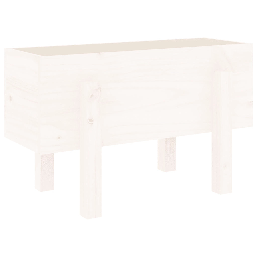 Fioriera da Giardino Bianca 62x30x38 cm Legno Massello di Pino