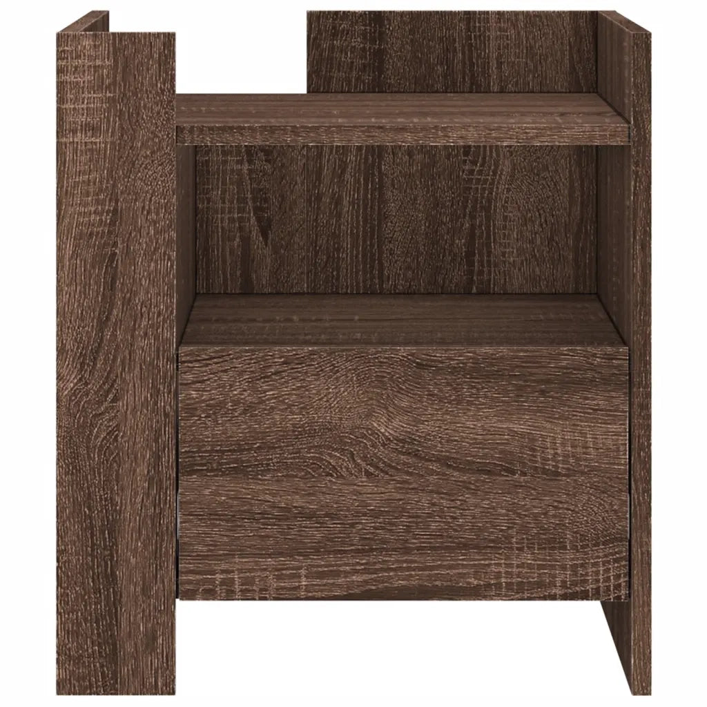 Comodino Rovere Marrone 45x50x50 cm in Truciolato 848282