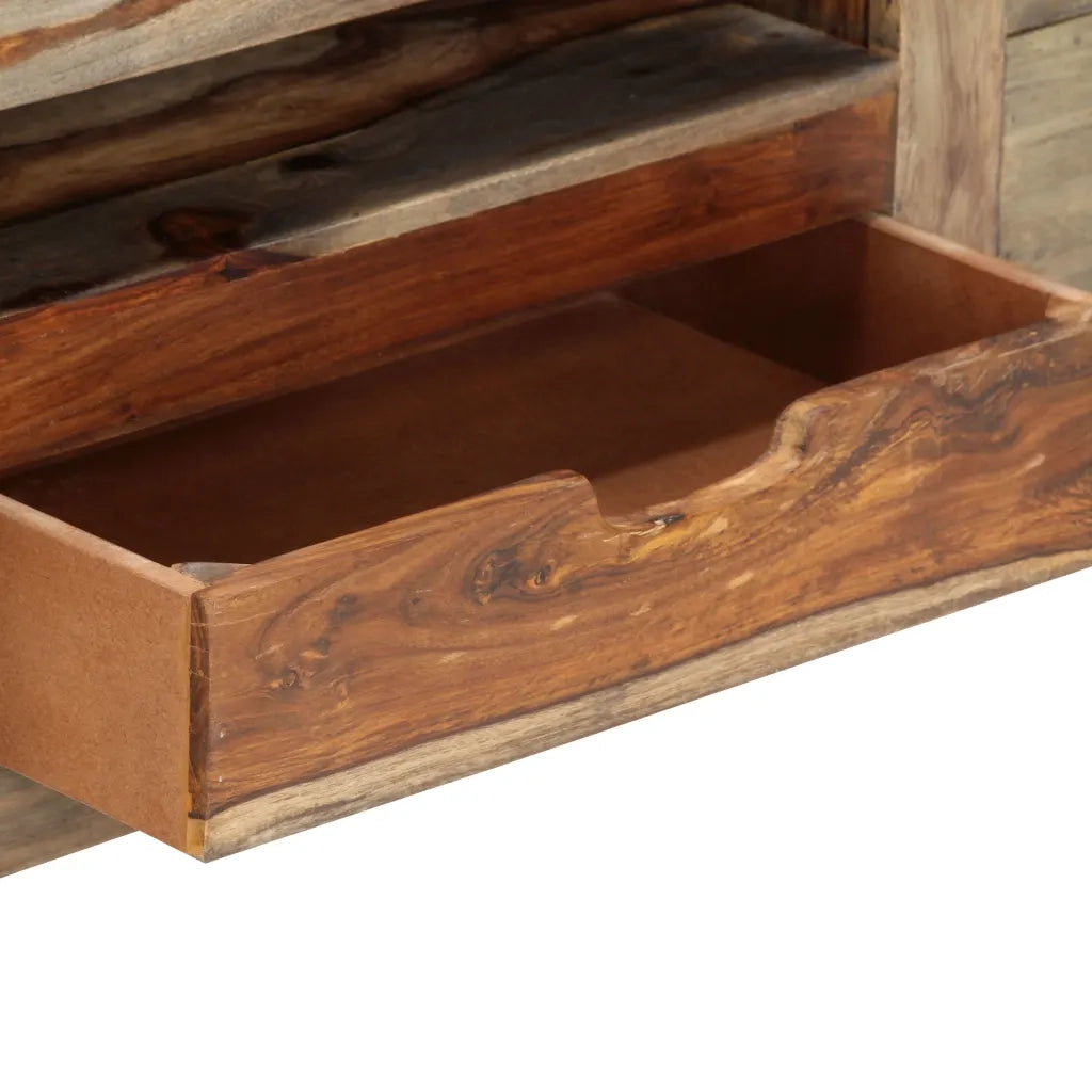 Credenza Grigia 100x30x50 cm in Legno Massello di Sheesham cod mxl 15561