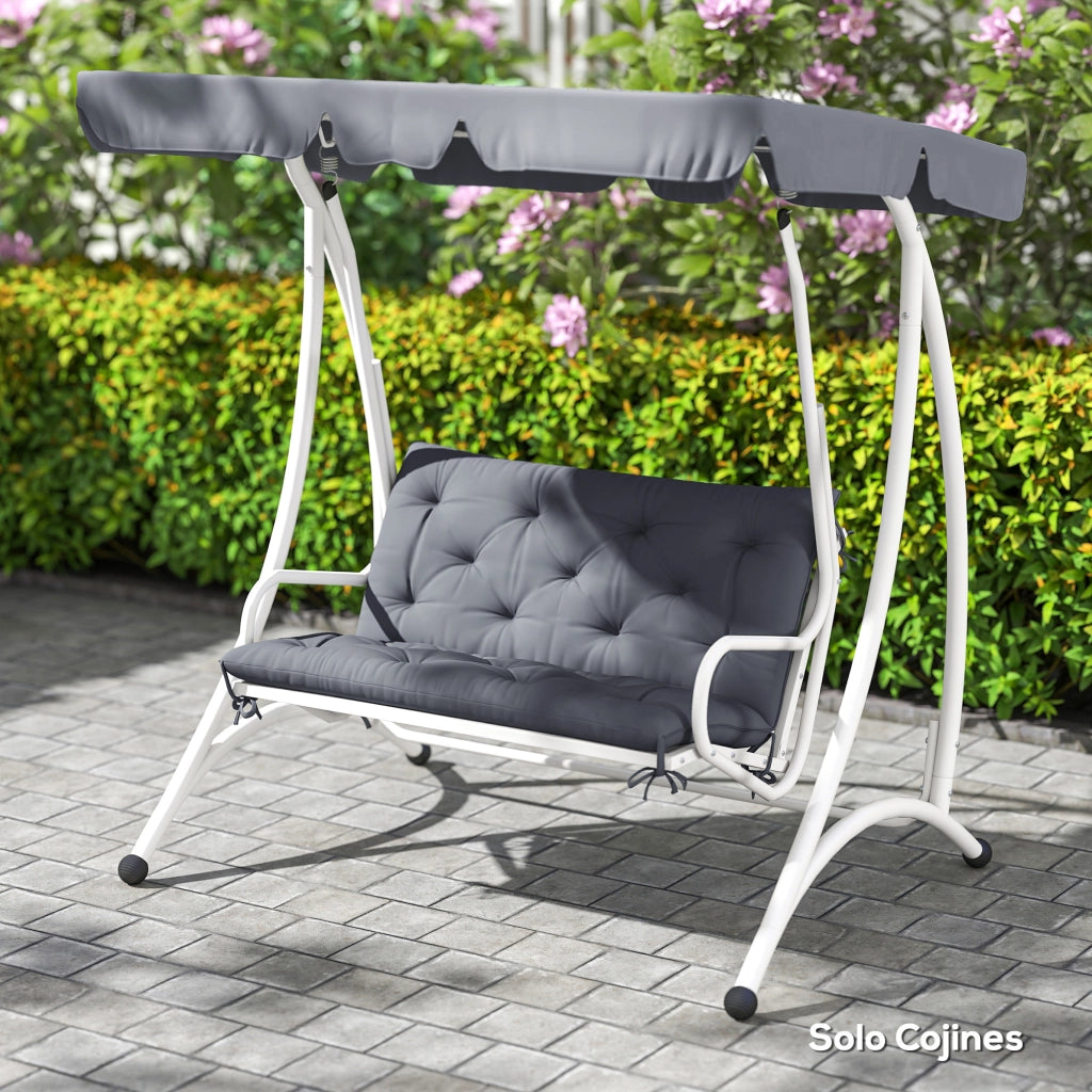 Cuscino per Panchina 2 Posti con Schienale ¨C Zephmum ¨C Grigio 100x98x8 cm