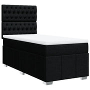 Letto singolo | Letto per adulti | Giroletto a Molle con Materasso Nero 80x200 cm inTessuto