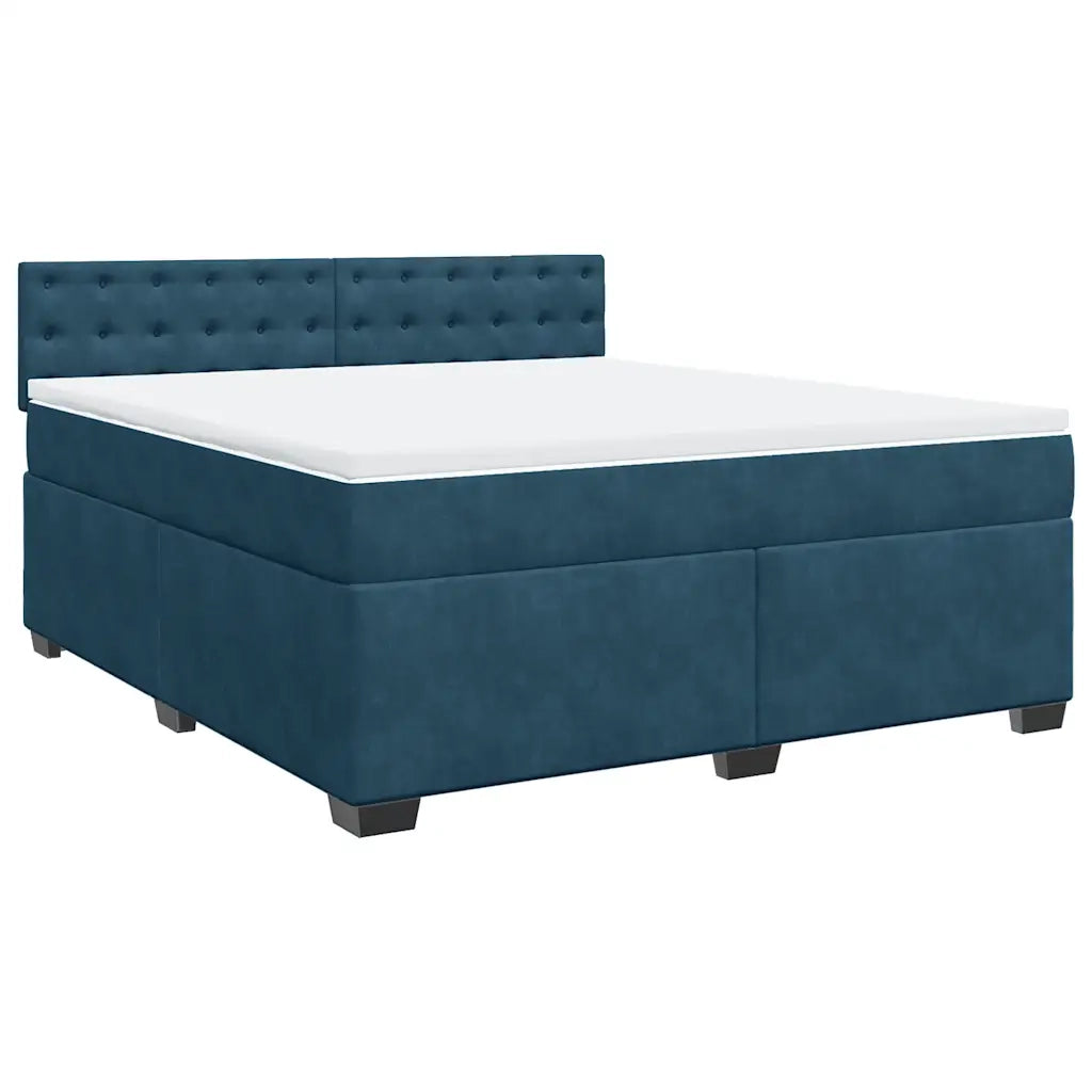 Giroletto a Molle con Materasso Blu 180x200 cm in Velluto 3286394