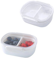 Snackbakjes 2 in 1 con 2 compartimenti 13,4 x 11,4 x 5,2 cm Bento box per snack con coperchio ripiegabile piccoli contenitori per snack per minifrigo