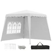 Gazebo da Giardino Pieghevole in Acciaio e Tessuto ¨C Zephmum ¨C Grigio 240x240x250cm