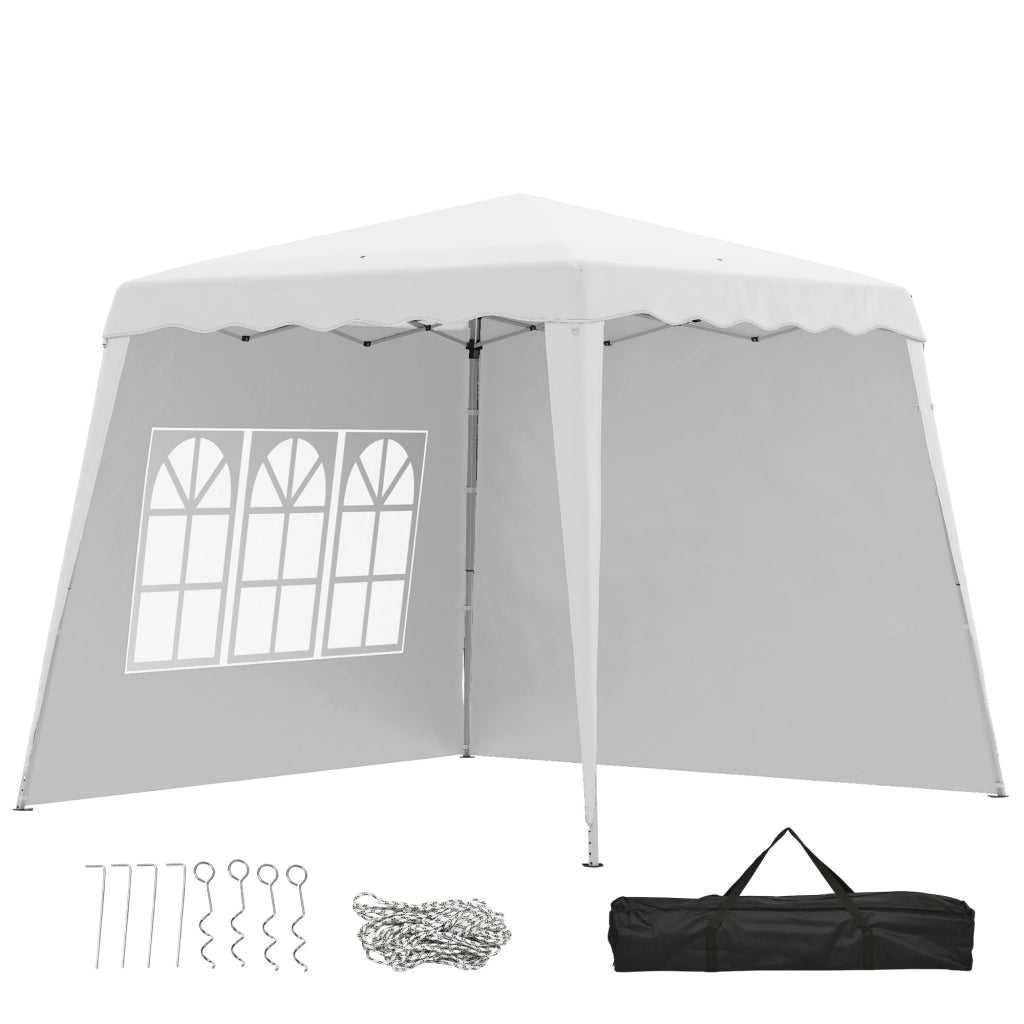 Gazebo da Giardino Pieghevole in Acciaio e Tessuto ¨C Zephmum ¨C Grigio 240x240x250cm