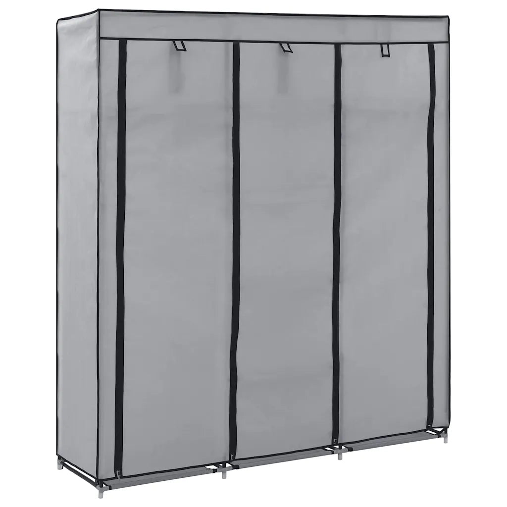 Armadio con Scomparti e Aste Grigio 150x45x175 cm in Tessuto cod mxl 68002