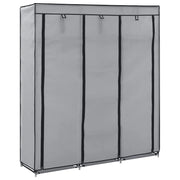 Armadio con Scomparti e Aste Grigio 150x45x175 cm in Tessuto cod mxl 68002