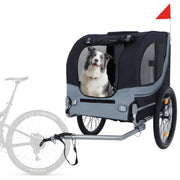 RIMORCHIO PER CANI DA BICI 20" Nero-Grigio in Acciaio fino a 40 kg