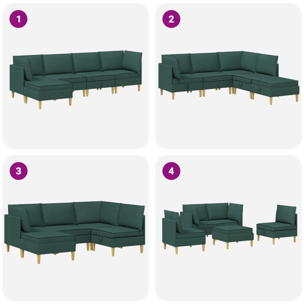 Set di divani modulari con spazio di archiviazione 5 pcs