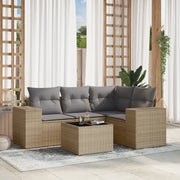 Set Divano da Giardino 5 pz con Cuscini Beige in Polyrattancod mxl 90336