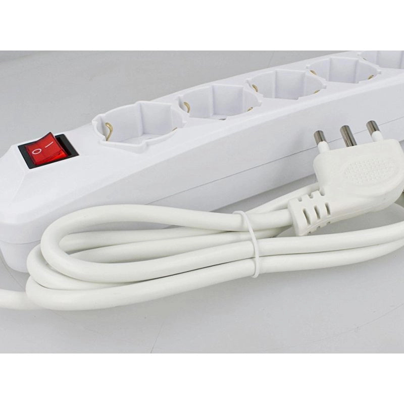 Multipresa Ciabatta Elettrica 7 Posti 10/16A Schuko Cavo 1,5 Metri Max 3500W Spina 16A Laterale SKU-8714