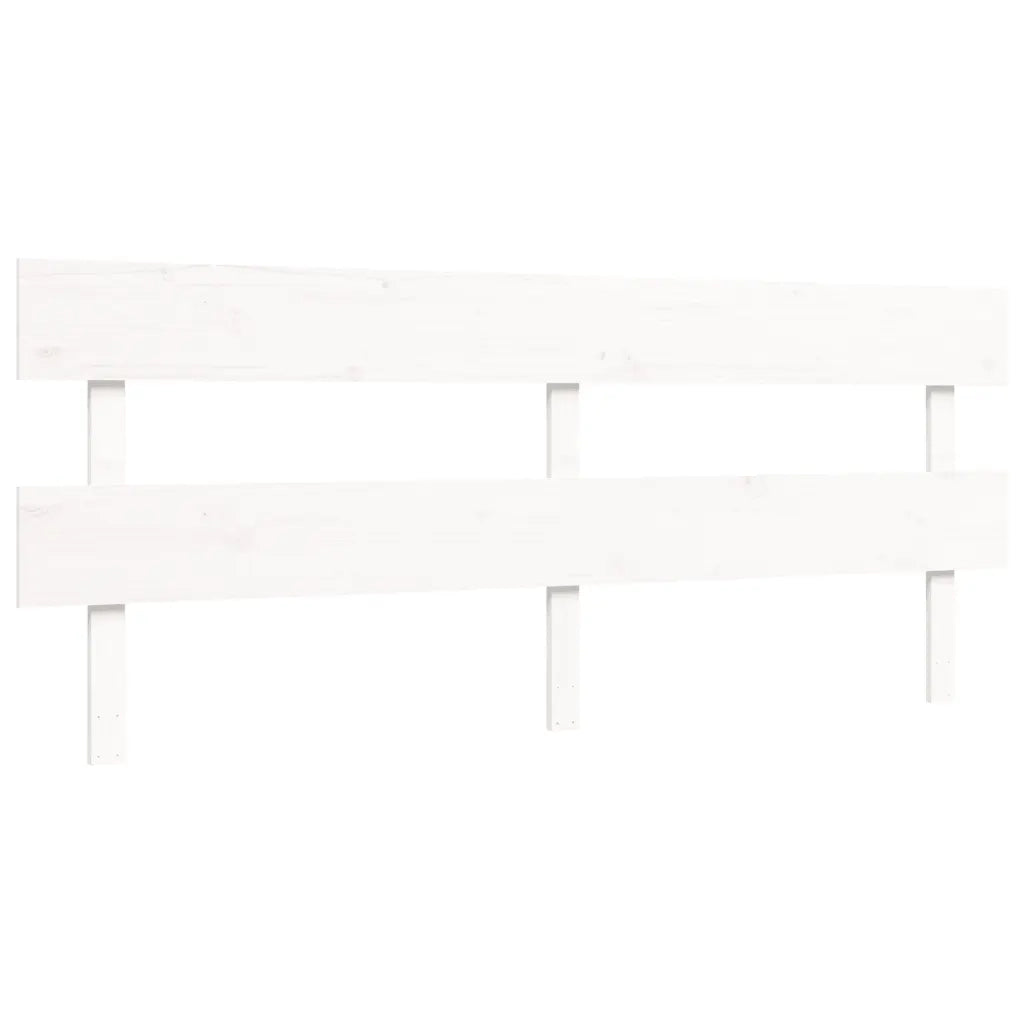 Giroletto con Testiera Bianco 200x200 cm in Legno Massello 3195112