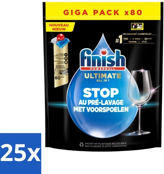 25 x Detersivo per lavastoviglie - Glans e pulizia - 80 cicli di lavaggio - Capsula detersivo - ACTIVLIFT - Ultimo detersivo in 1 per unghie e superfici - 80 lavaggi