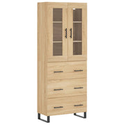Buffet credenza cassettiera armadio mobile contenitore organizer cucina soggiorno salotto rovere Sonoma alto 69,5 x 34 x 180 cm legno ingegnerizzato marrone 02_0034135