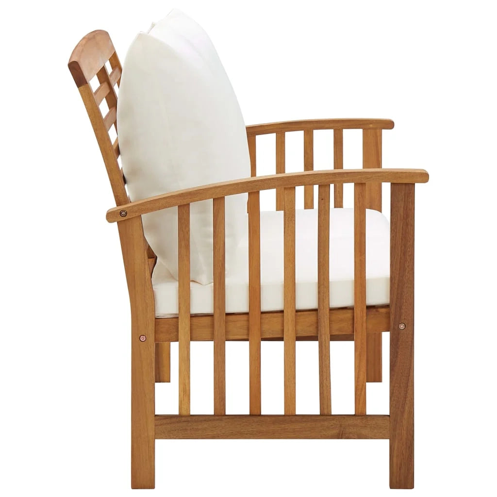 Panca da giardino mobili da esterno per patio mobili da terrazza con cuscini 119 x 67 x 83 cm legno massello di acacia 02_0011586