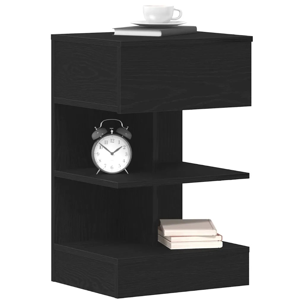 Armadio da Notte Rovere Nero 40 x 35 x 65 cm Legno multistrato 862699