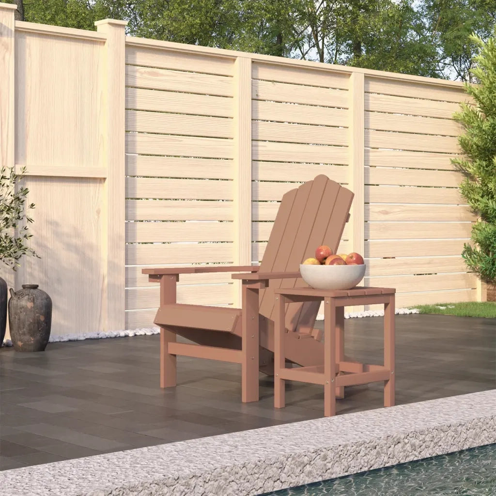 Sedia da Giardino | Sedie da Esterno con Tavolo Adirondack in HDPE Marrone