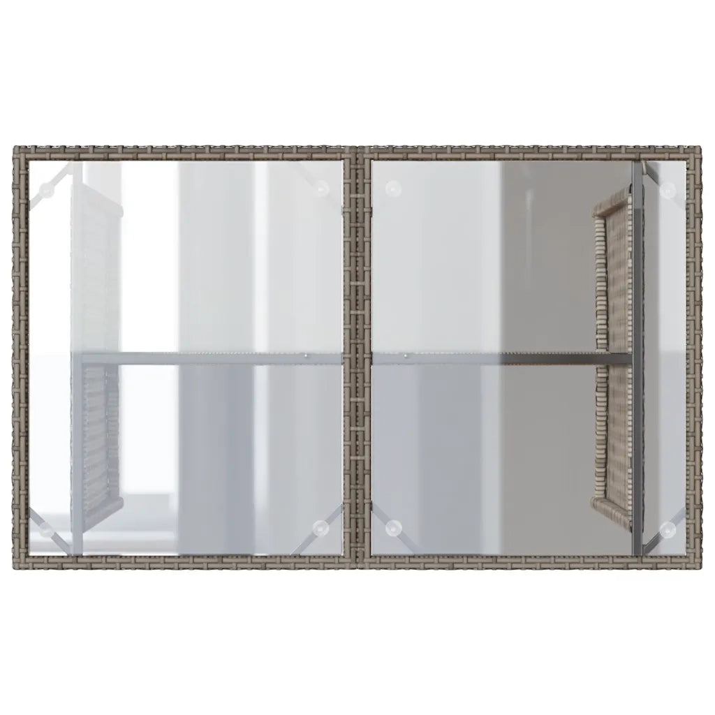 Set da Pranzo da Giardino 2 pz | Set Salotto da Giardino con Cuscini in Polyrattan Grigio