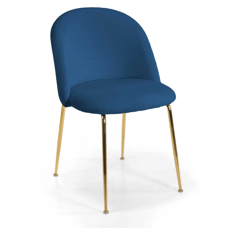 Sedia velluto Sammi blu struttura oro cm 50x57h47/77,5