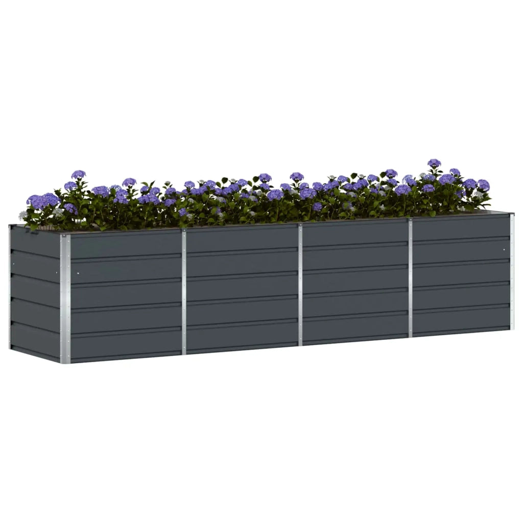 Fioriera Antracite 320 x 80 x 75 cm Acciaio