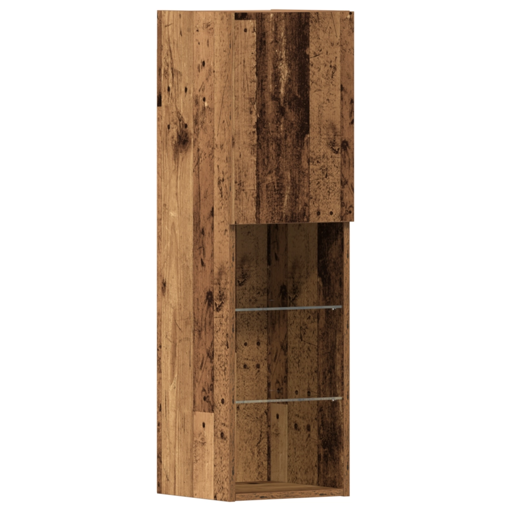 Mobile TV  con luci LED Legno invecchiato 40.5x30x102 cm