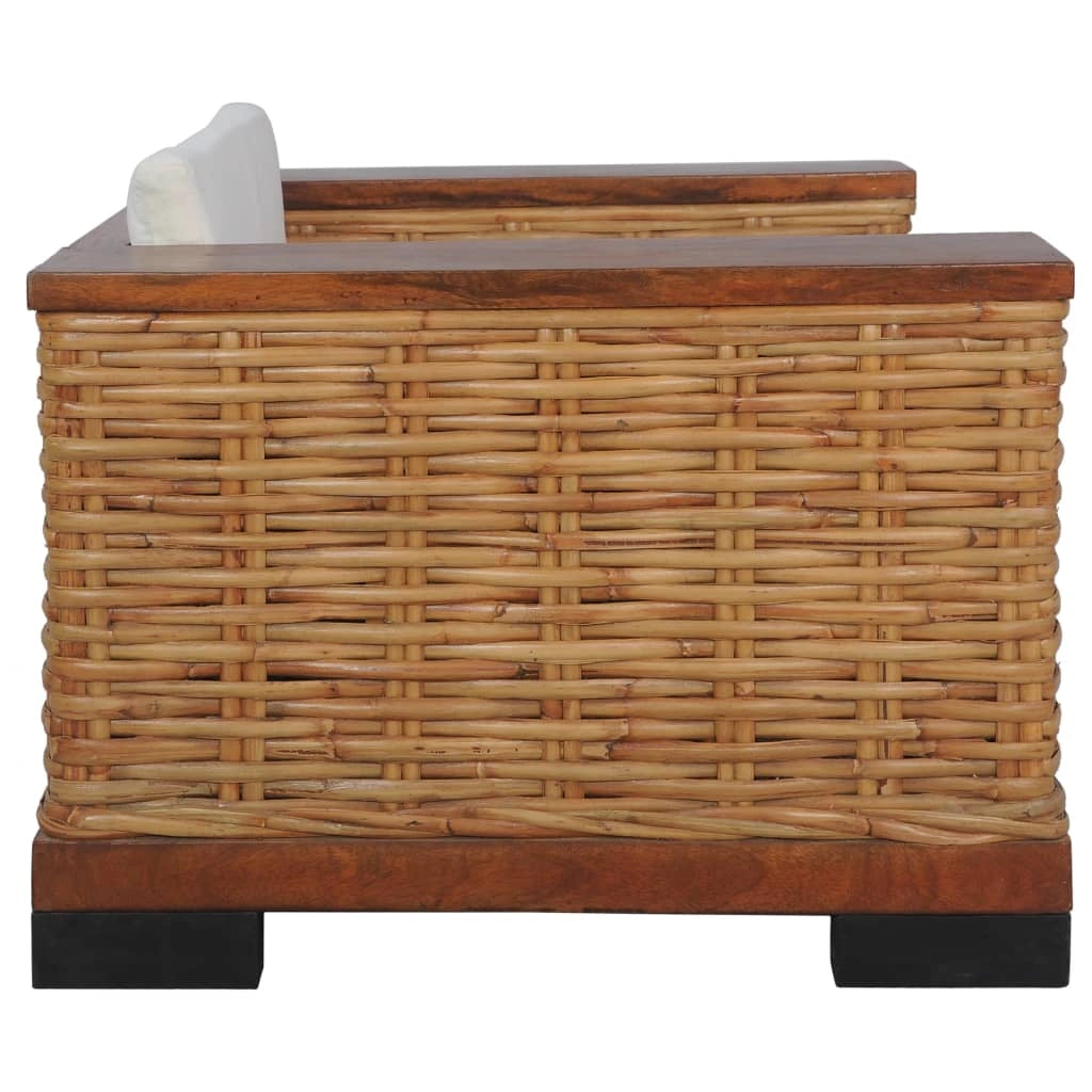 Set di divani 2 pezzi con cuscini in rattan marrone naturale 02_0020851