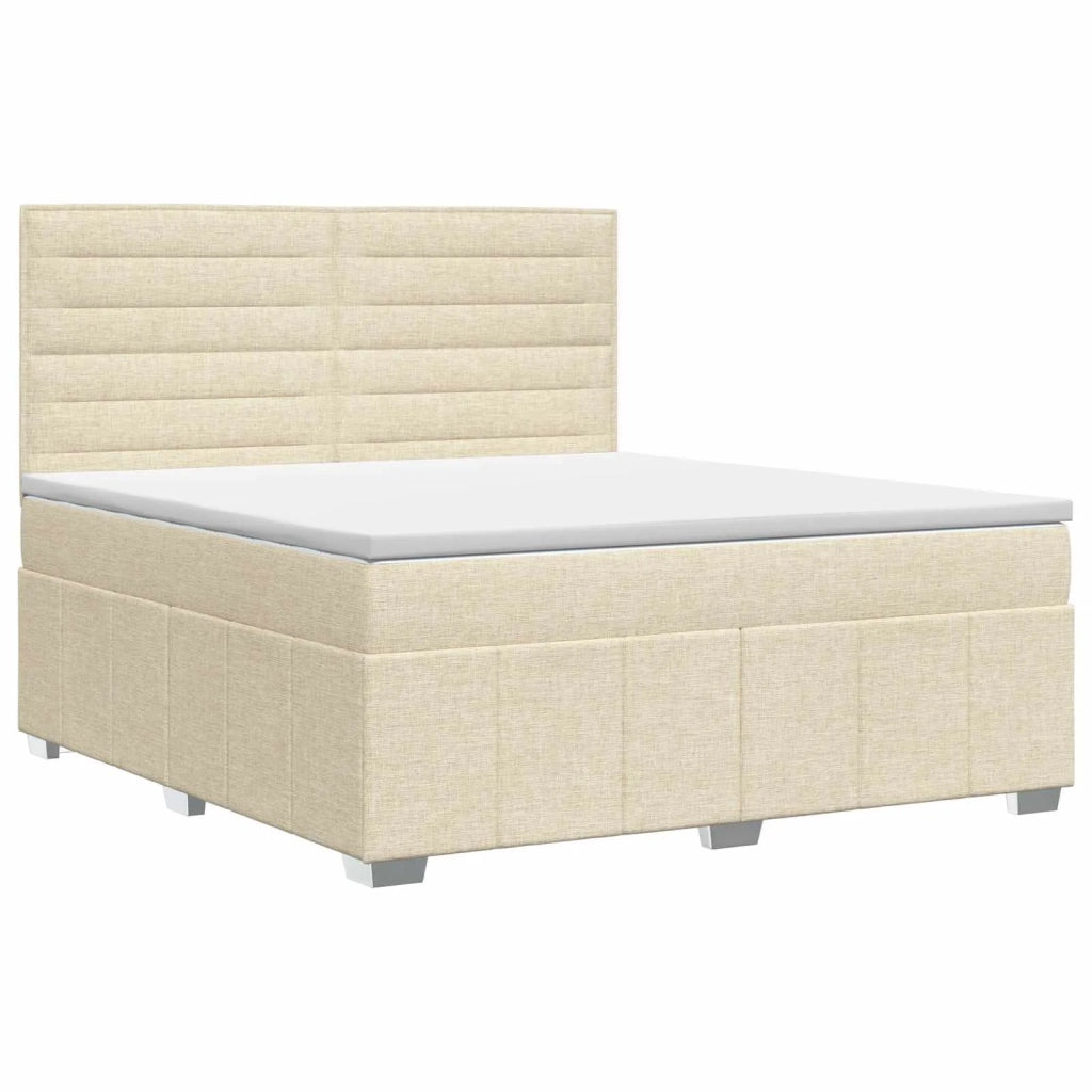 Letto box spring con materasso Crema 140 x 200 cm Tessuto 3454153