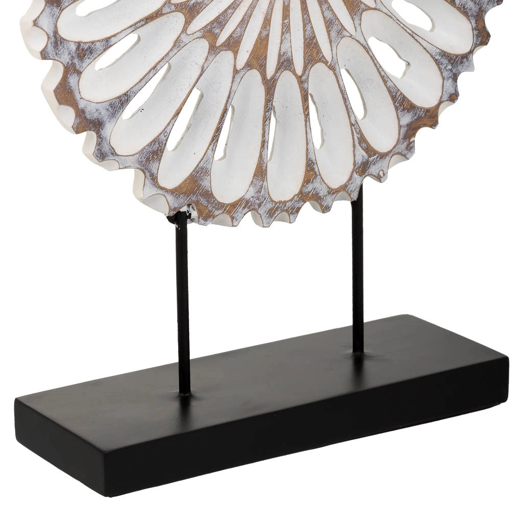 Figura decorativa in poliresina bianca 29,5x9x40h